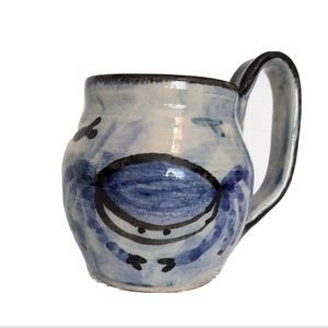 Crab Glazed Jug Vase Stoneware Oregon USA Signed Allen Cook Scholls